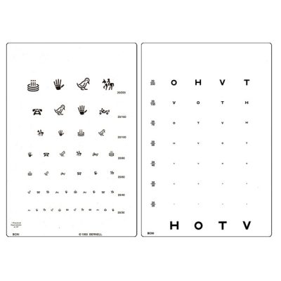 HOTV Near Vision Acuity Card – Ophthalmic Singapore