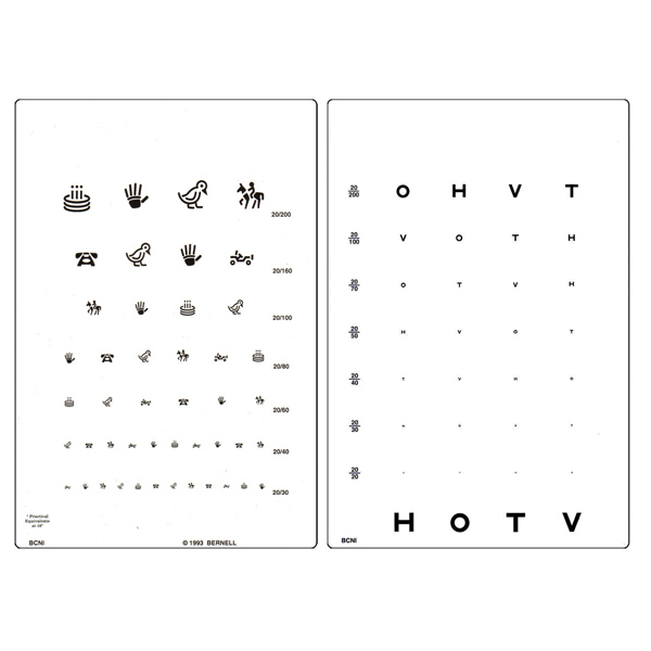 HOTV Eye Chart - 10' Distance