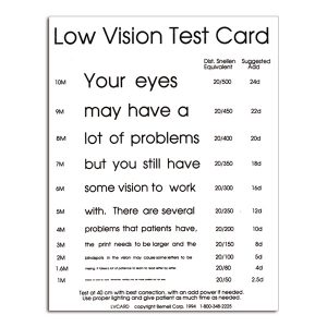 Low Vision Test Card