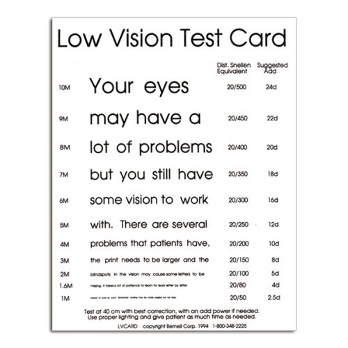 Low Vision Test Card